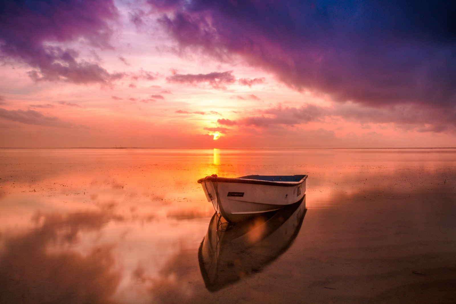 Boat on calm water